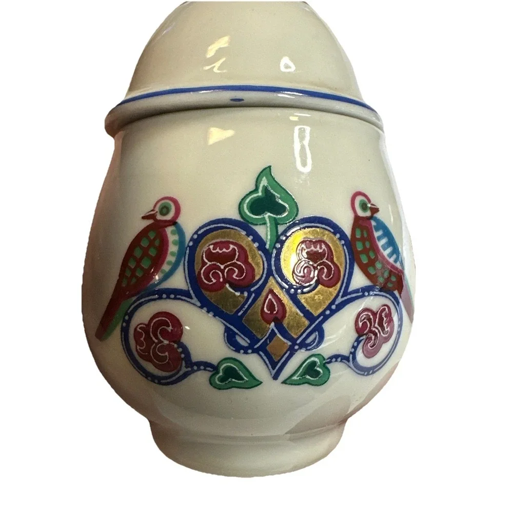 Vitg Elizabeth Arden Byzantium Love Birds Gilded Dome Porcelain Jar
